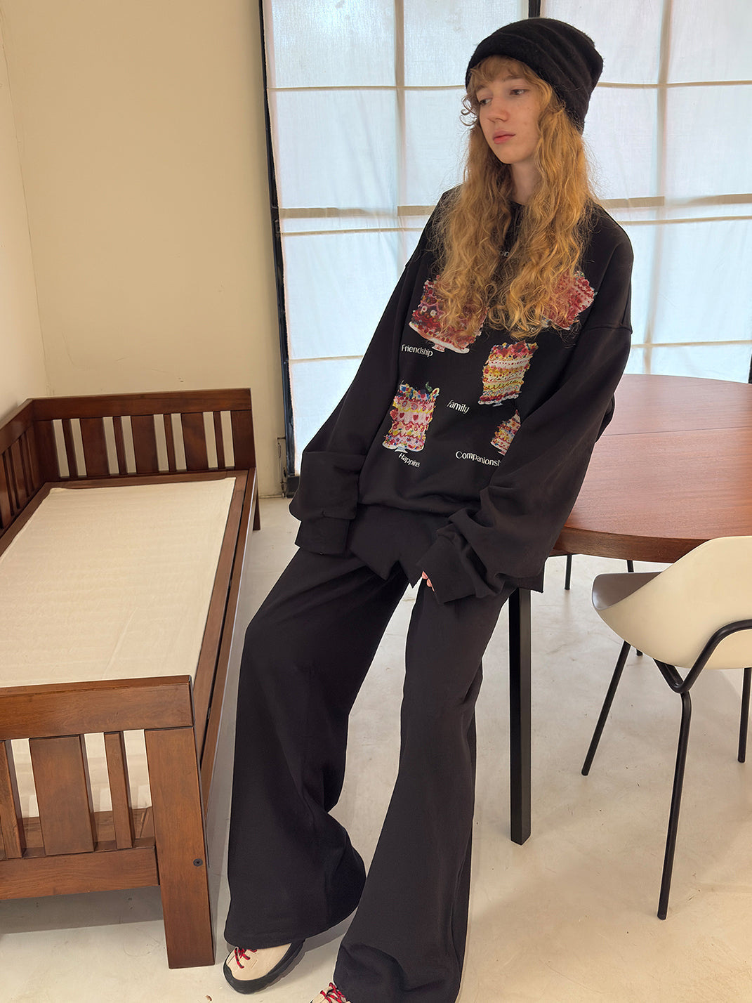 Cake Print Heavyweight Cotton Sweatshirt