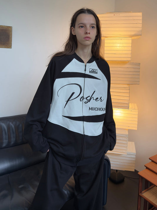 Applique Embroidery Varsity Sweatshirt Jacket