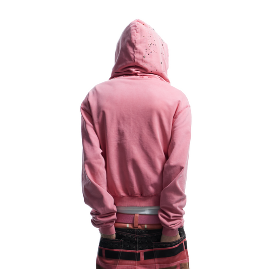 DND4DES Starry Diamond Washed Zip-Up Hoodie