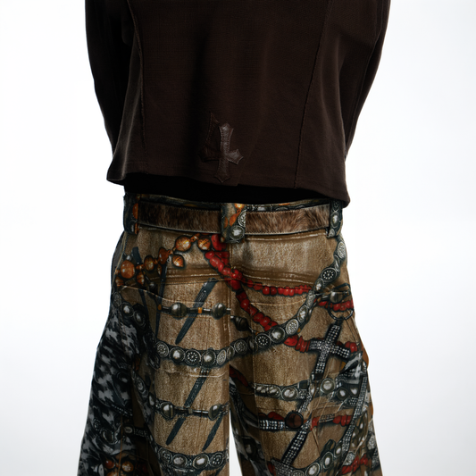 DND4DES Filigree Buckle Horsehair Leather Belt