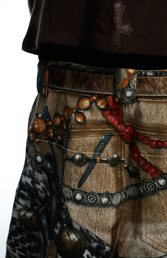 DND4DES Filigree Buckle Horsehair Leather Belt