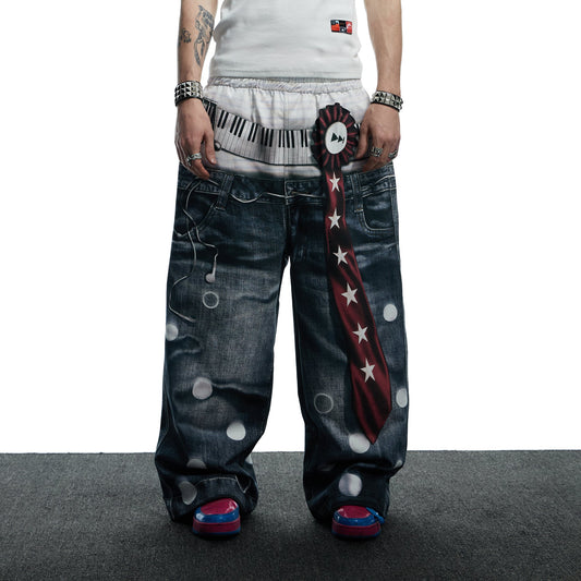 DND4DES Playful Print Baggy Trousers