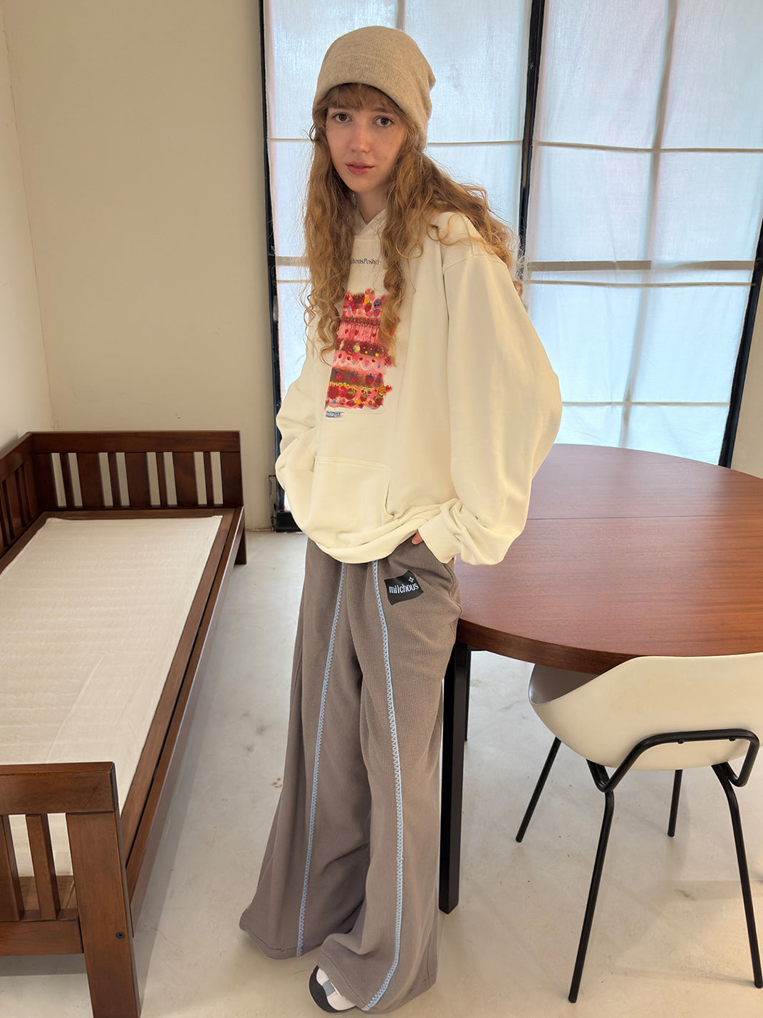 Cake Print Heavyweight Cotton Hoodie