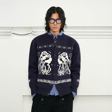 KREATE Fair Isle Button-Up Cardigan