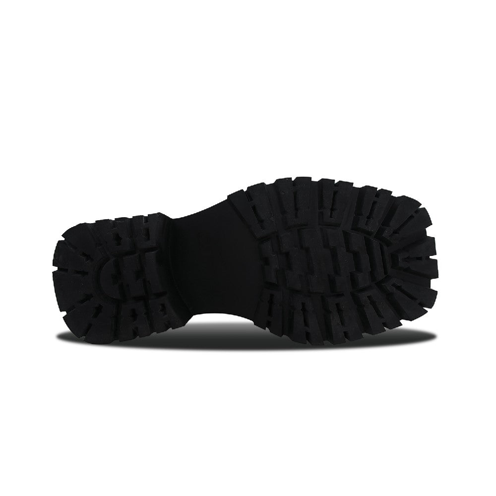 Squared Black Platform Chunky Derby Shoes