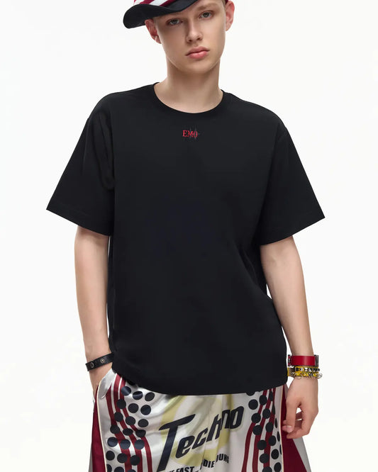 EMO Structured Micro Logo Essential Tee Black