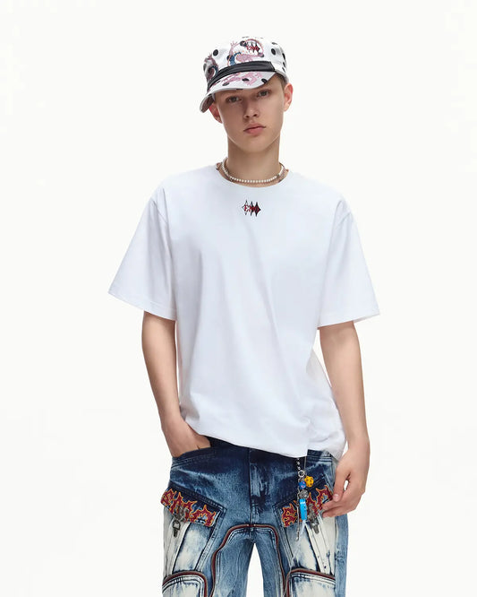EMO Structured Micro Logo Essential Tee White