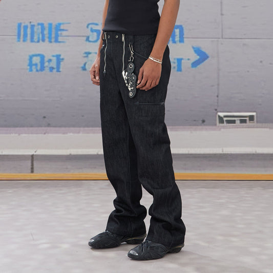 DND4DES Double-Zipper Multi-Pocket Raw Jeans