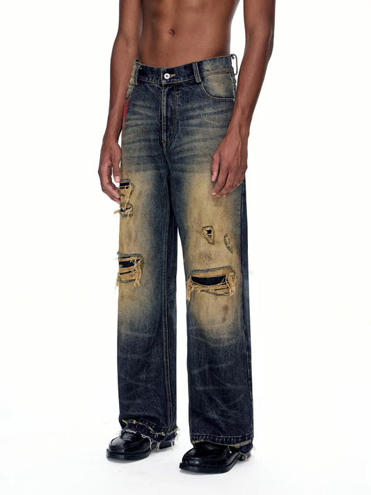 EMO "Keyboard Warrior" Distressed Straight Jeans