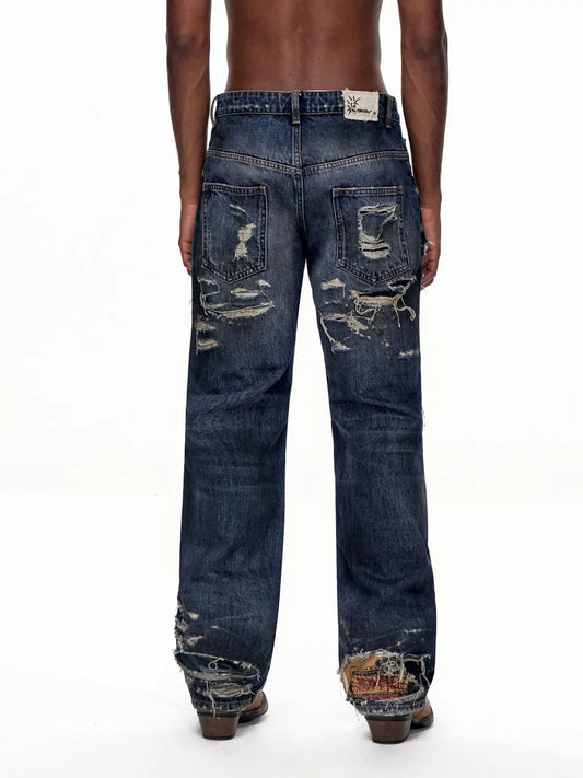 EMO "Shredded Truth" Vintage Straight Denim