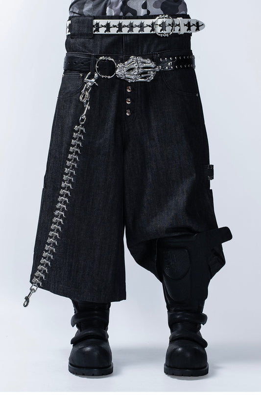 FVVO Skull Kid Full-Print Punk Leather Belt