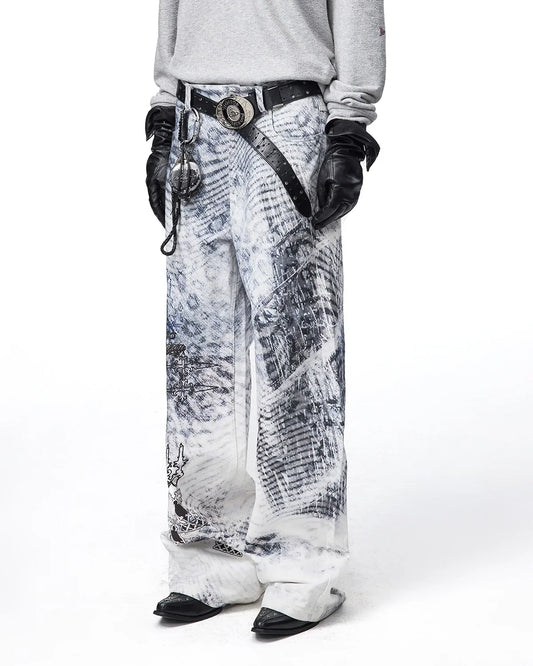 EMO Tatlin Tower Printed Straight-Leg Pants