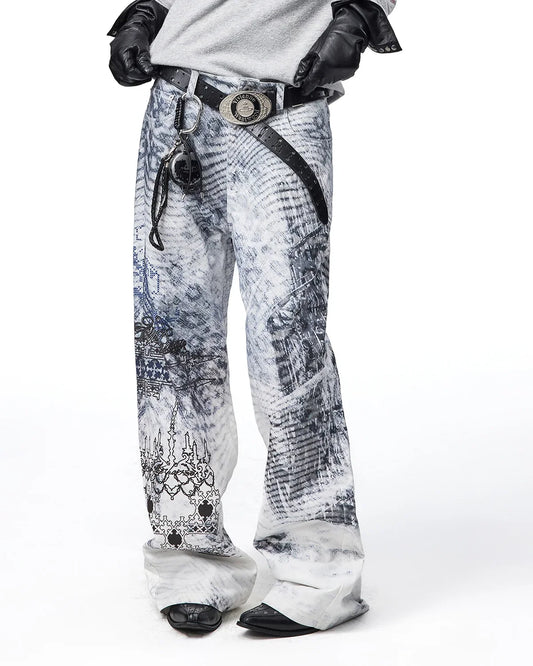 EMO Tatlin Tower Printed Straight-Leg Pants