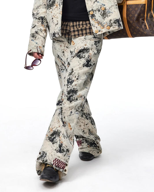 EMO Chenille Straight-Leg Pants