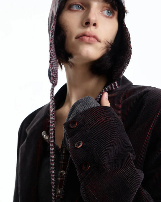 EMO Retro Star Contrast Knit Aviator Hat