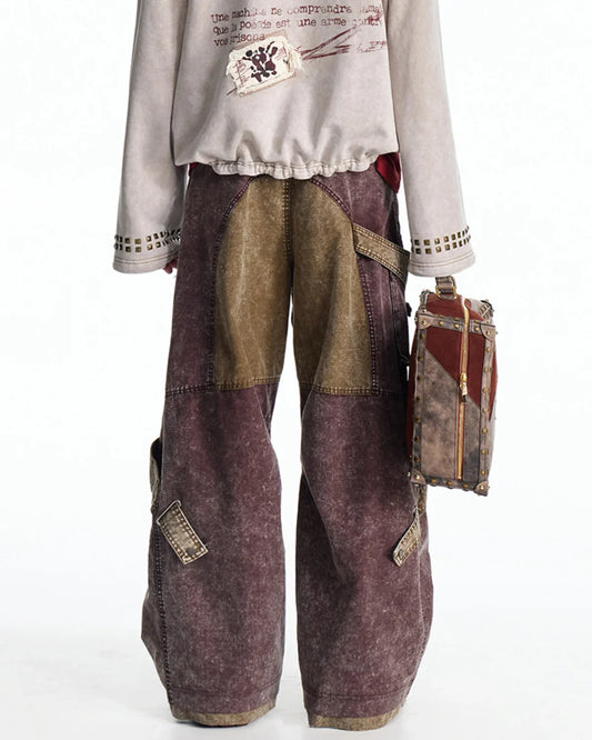 EMO Vintage Snow Wash Paratrooper Pants