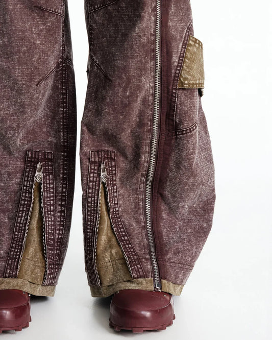 EMO Vintage Snow Wash Paratrooper Pants