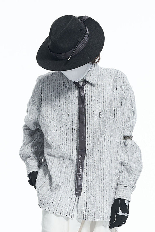 RELABEL Wool Felt Detachable Silk-Scarf Fedora Hat