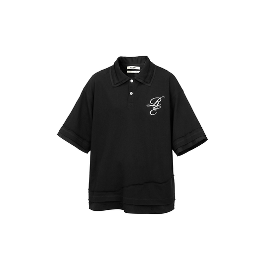 RELABEL Spliced Embroidered Polo Shirt