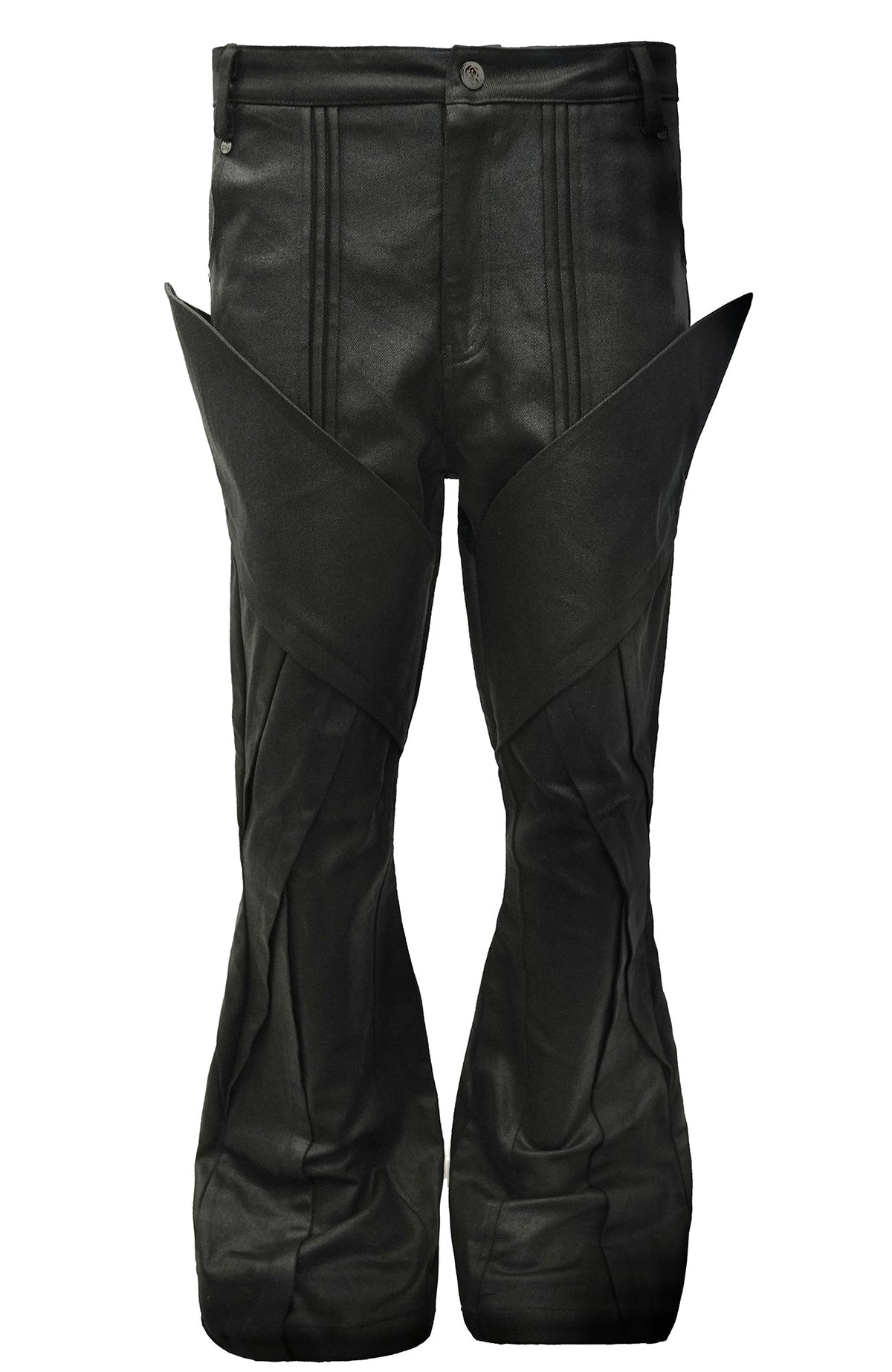 SSIN7 Wing Pocket Waxed Flared Jeans