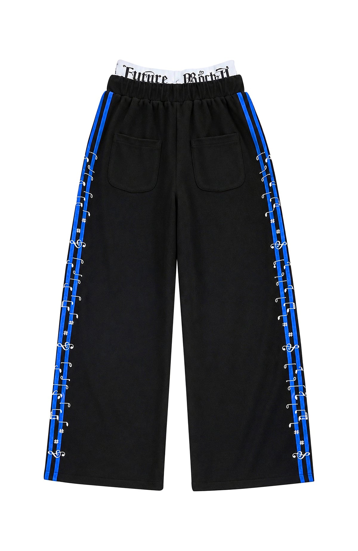 PAIKI Striped Double-Waistband Straight-Leg Sweatpants