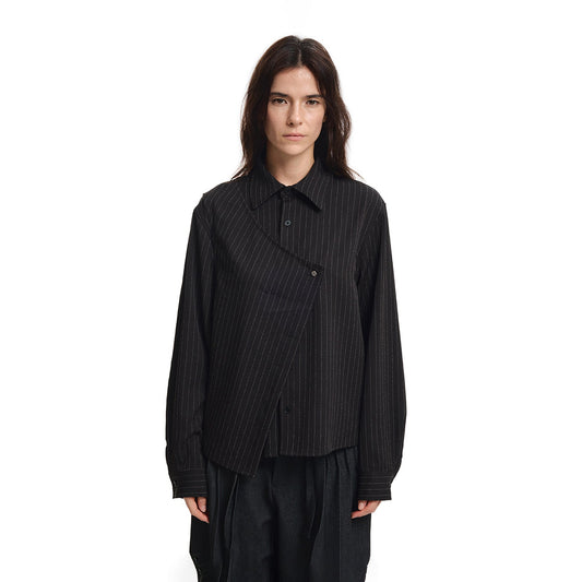 KREATE Asymmetric Layered Stripe Shirt