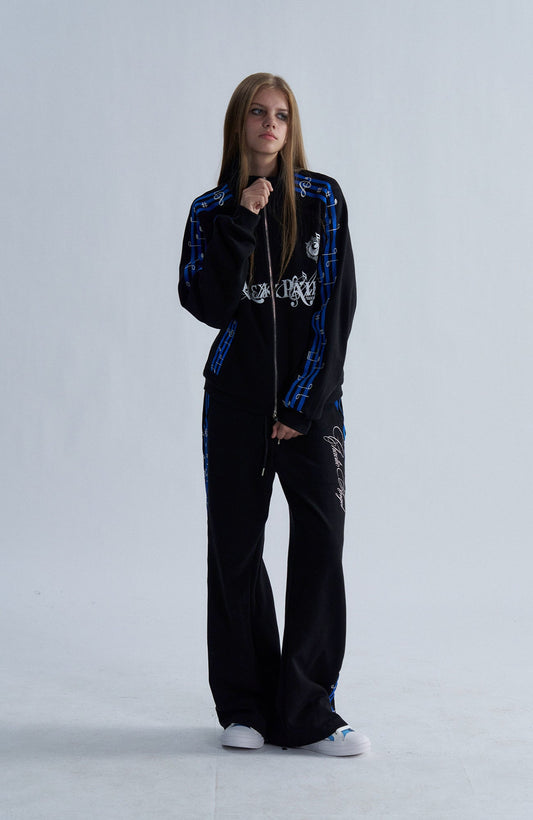 PAIKI Blues Track Embroidered Collar Jacket