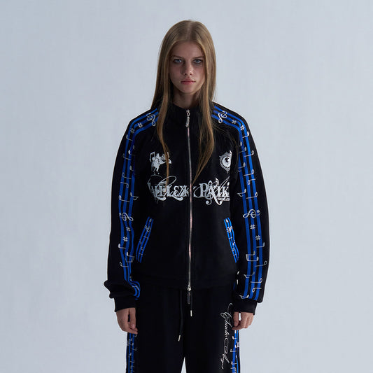 PAIKI Blues Track Embroidered Collar Jacket