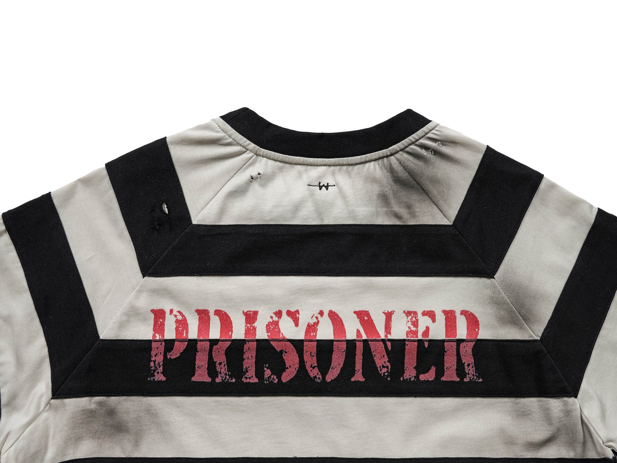 UNDERWATER The Jailbird Distressed Striped T-Shirt
