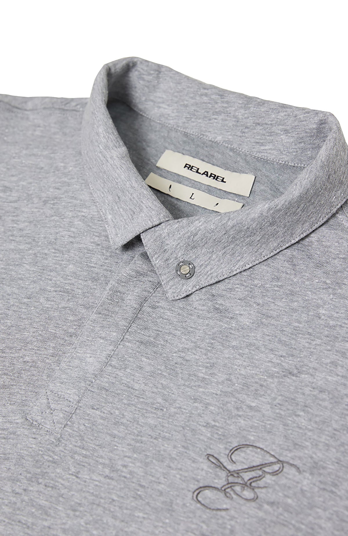 RELABEL Embroidered Magnetic Collar Polo Sweater