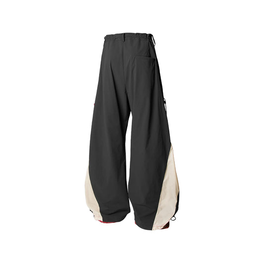 RELABEL Contrast Spliced Fold-Side Drawstring Pants