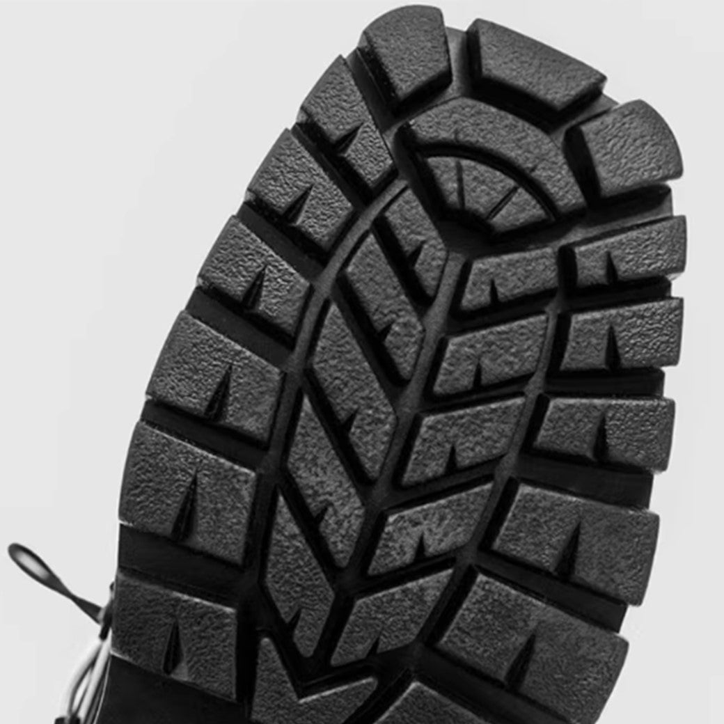 Full metal lace design black ankle platform sneaker boots