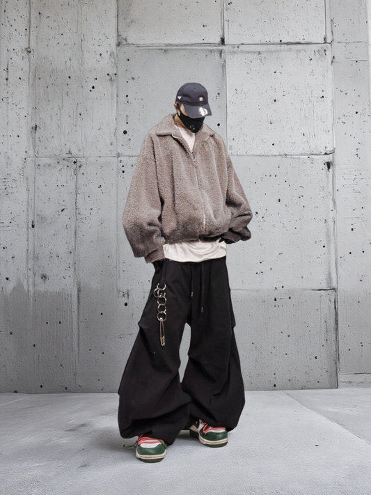 UUCSCC Pleated Wide-Leg Cargo Trousers