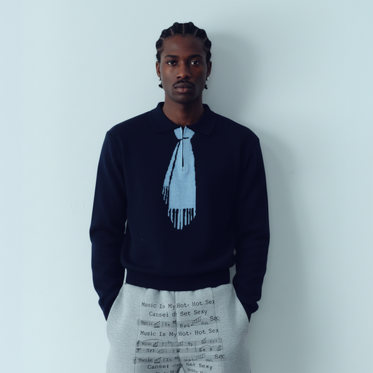 KADAKADA Tie-Jacquard Wool-Blend Sweater