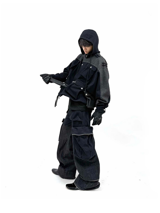 RELABEL Deconstructed Selvedge Denim Multi-Pocket Utility Jacket