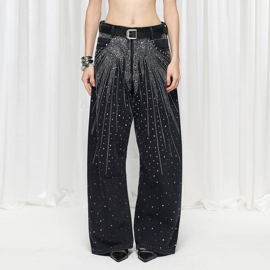 DND4DES×Faychui Radiant Diamond Wide-Leg Jeans