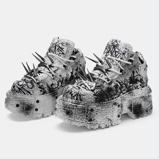 Monotone Wide Blade High Grade Platform Sneakers HL3123