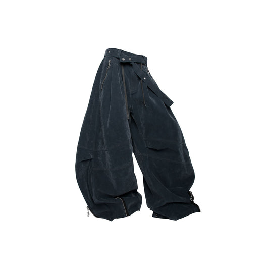RELABEL Velour Zip-Hem Oversized Jeans