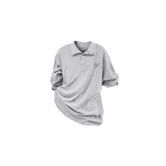 RELABEL Embroidered Magnetic Collar Polo Sweater