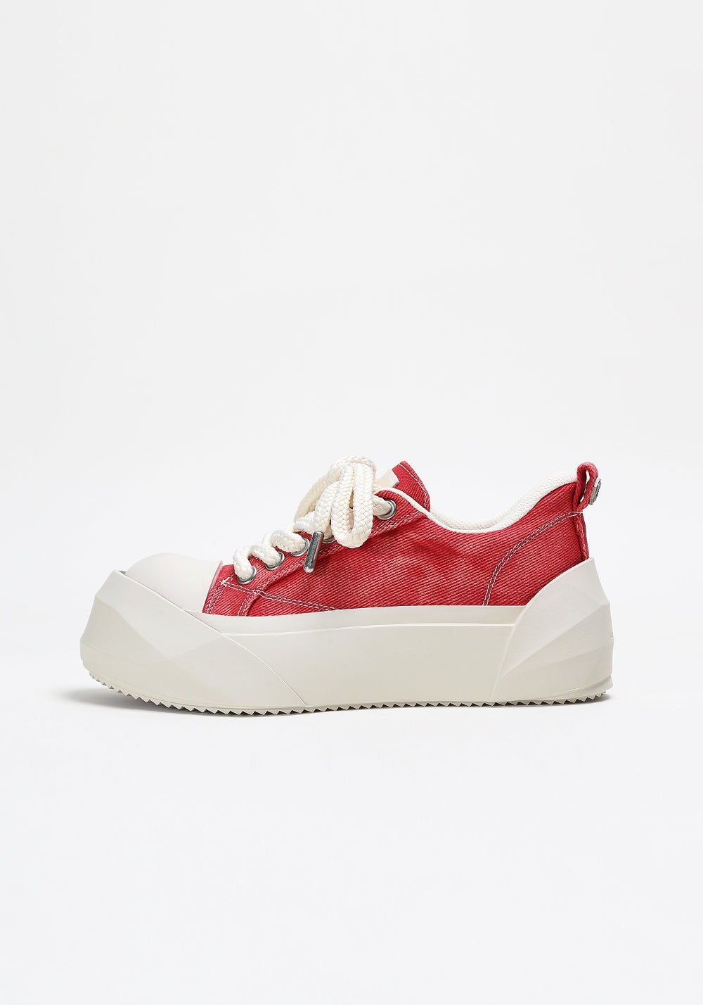 Denim Bare Look Washed Platform Sneakers