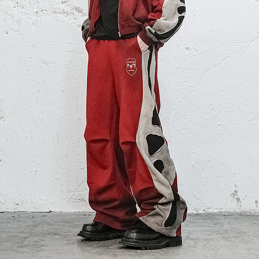 UNDERWATER Skeleton Distressed Contrast Panel Sweatpants