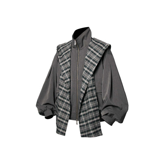 RELABEL Detachable Plaid Hooded Jacket