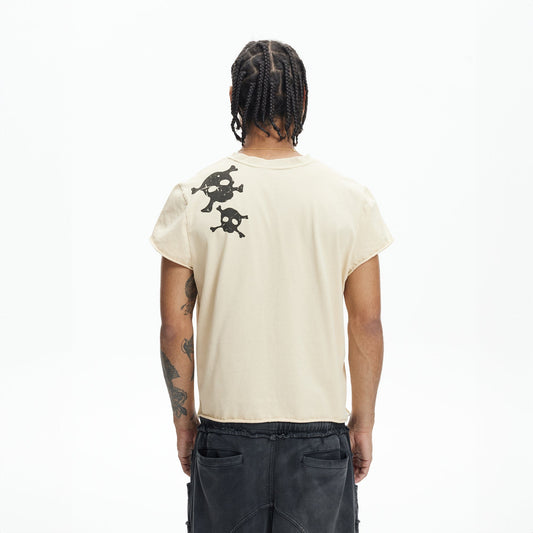 DND4DES Distressed Skull Graphic T-Shirt