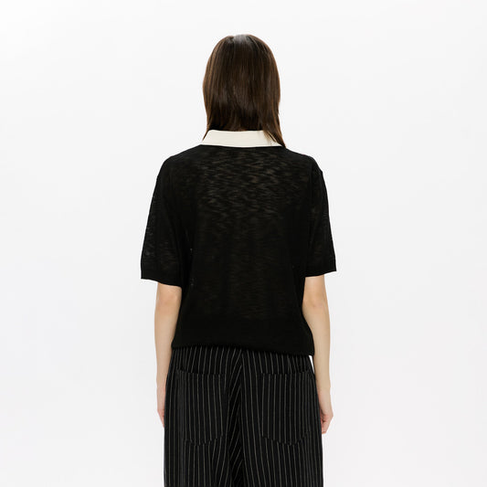 KREATE Retro Diamond-Knit Short Sleeve Polo