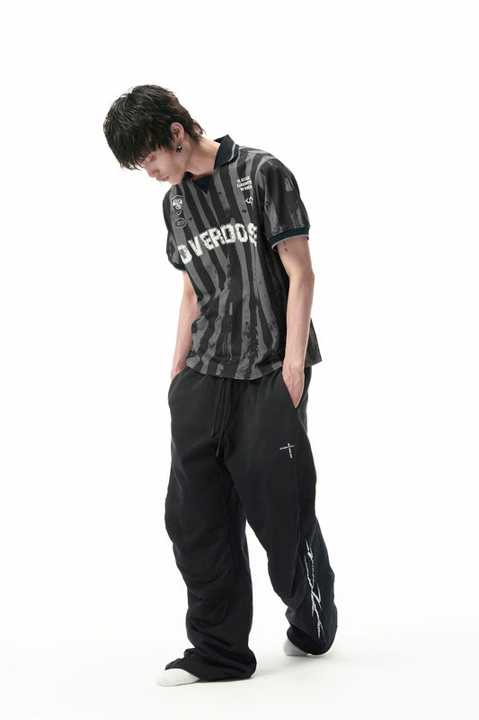 SAVAGEGROWTHWORLD OVERDOSE Distressed Striped Jersey