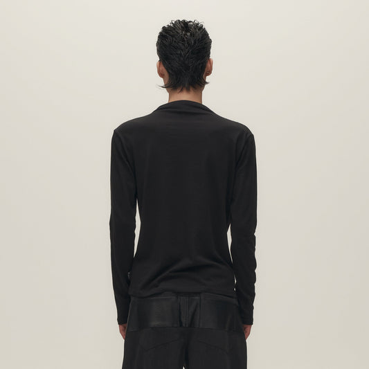 SAVAGEGROWTHWORLD Asymmetrical Drape Long-Sleeve Tee