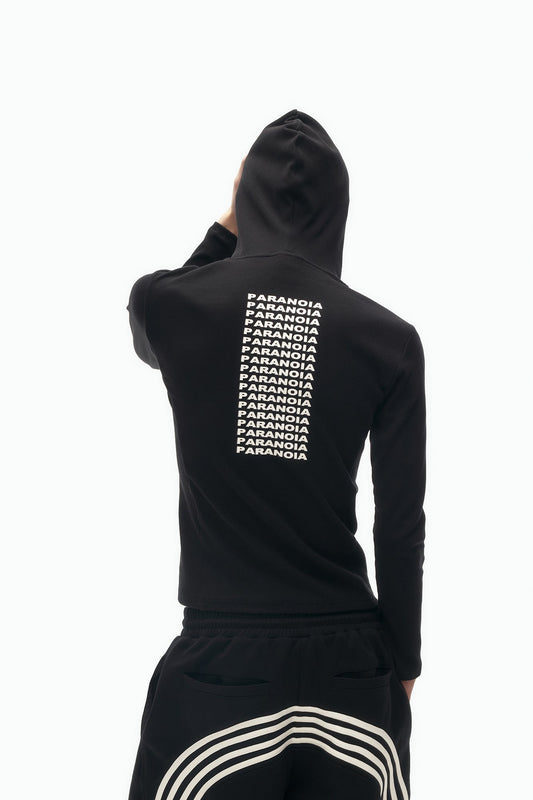 SAVAGEGROWTHWORLD Paranoia Graphic Balaclava Slim Hoodie
