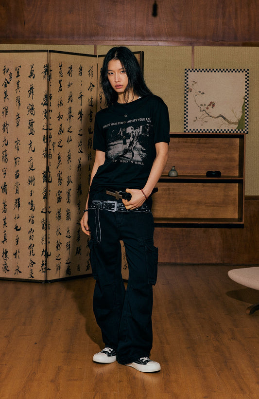 KREATE Faux-Layer Modal Henley Graphic Tee