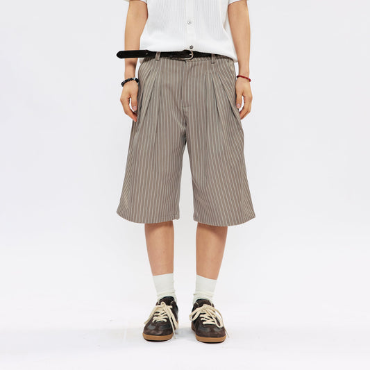 KREATE Pinstripe Pleated Suit Shorts