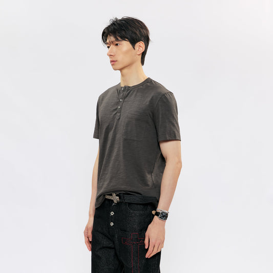KREATE Cross-Stitch Henley T-Shirt